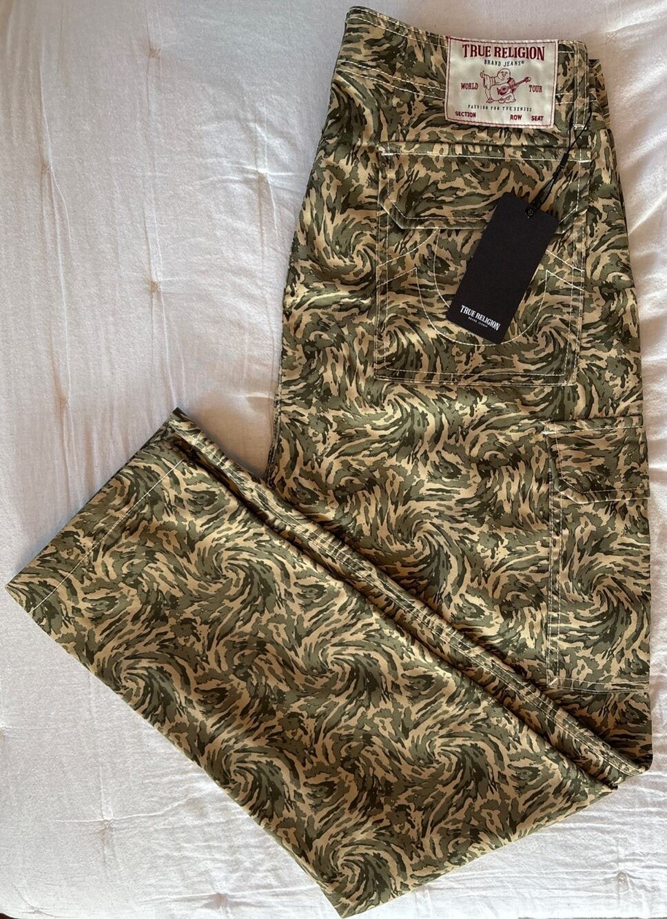 NWT True Religion Abstract Camo SN Cargo Pants Men’s Size 32x32 $129 World Tour